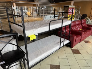 Stapelbed, zwart metaal